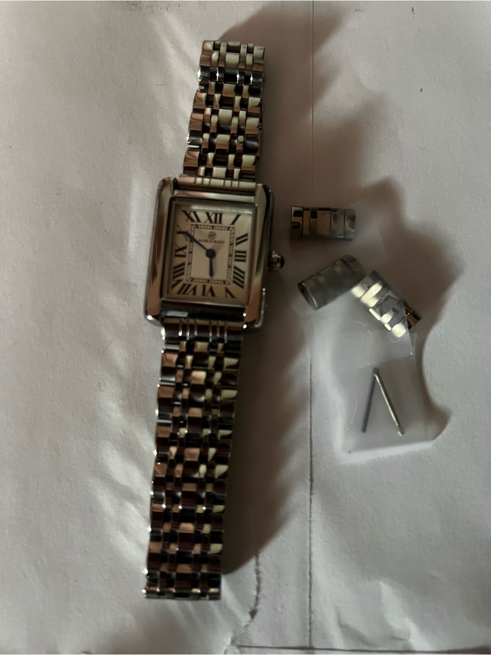 Womens  square silver link watch old money classic quiet luxury